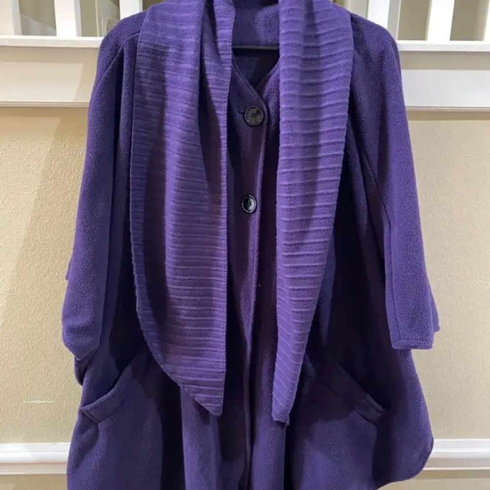 Moda Purple Cardigan Sweater with Shawl Collar